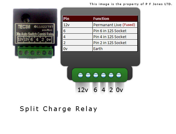 Towbar electrics Charge relay TEC3M