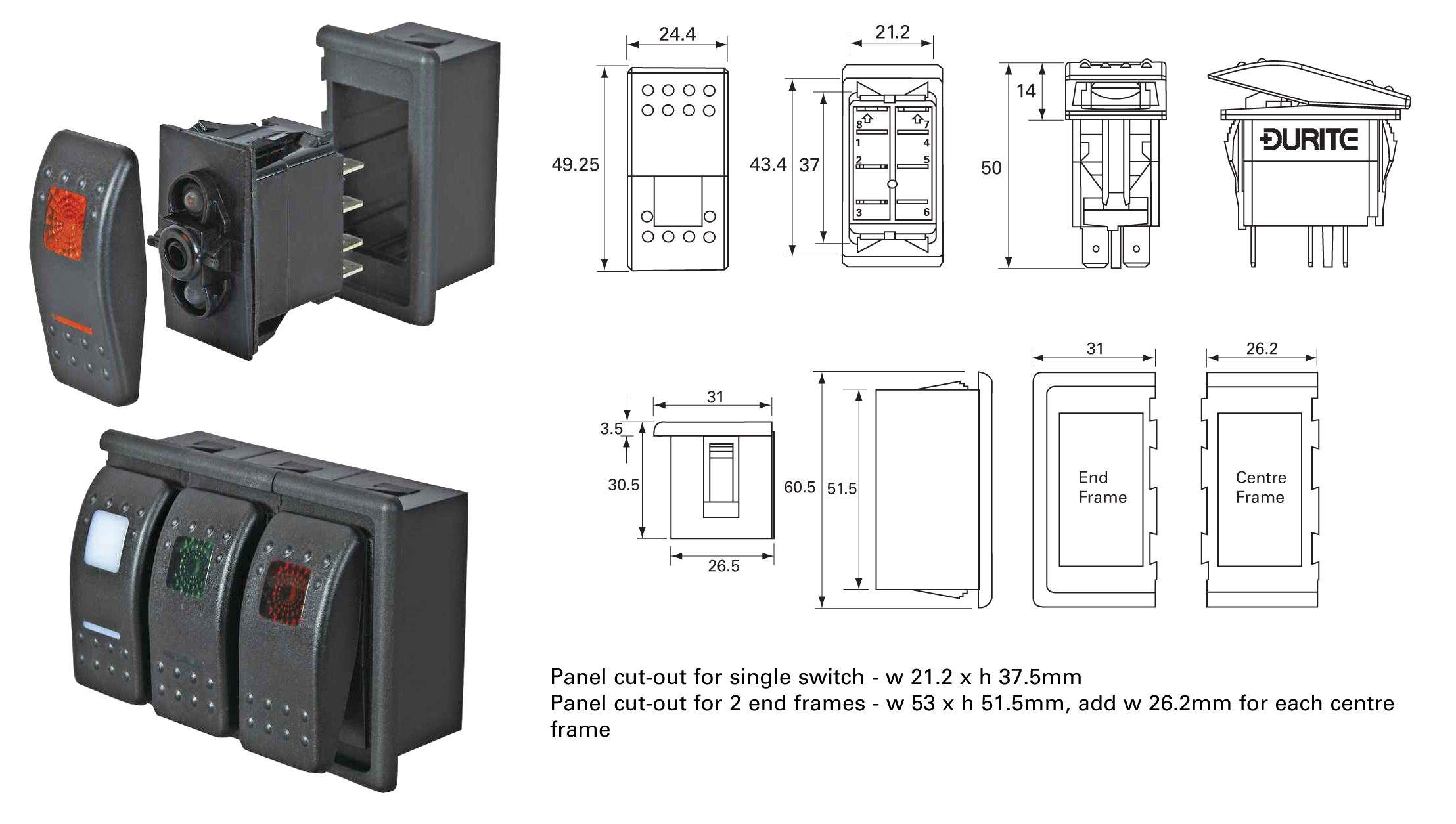 Durite Rocker Switches