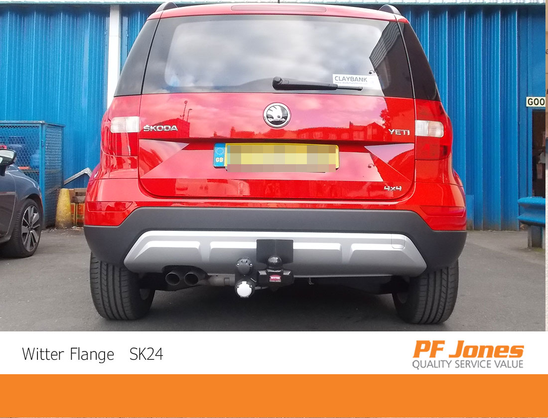 Skoda Yeti 2009 Onwards Witter Fixed Flange Tow bar