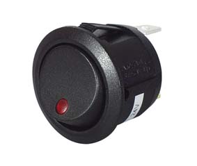 Blue LED On/Off Round Rocker Switch - 12/24V 0-531-02