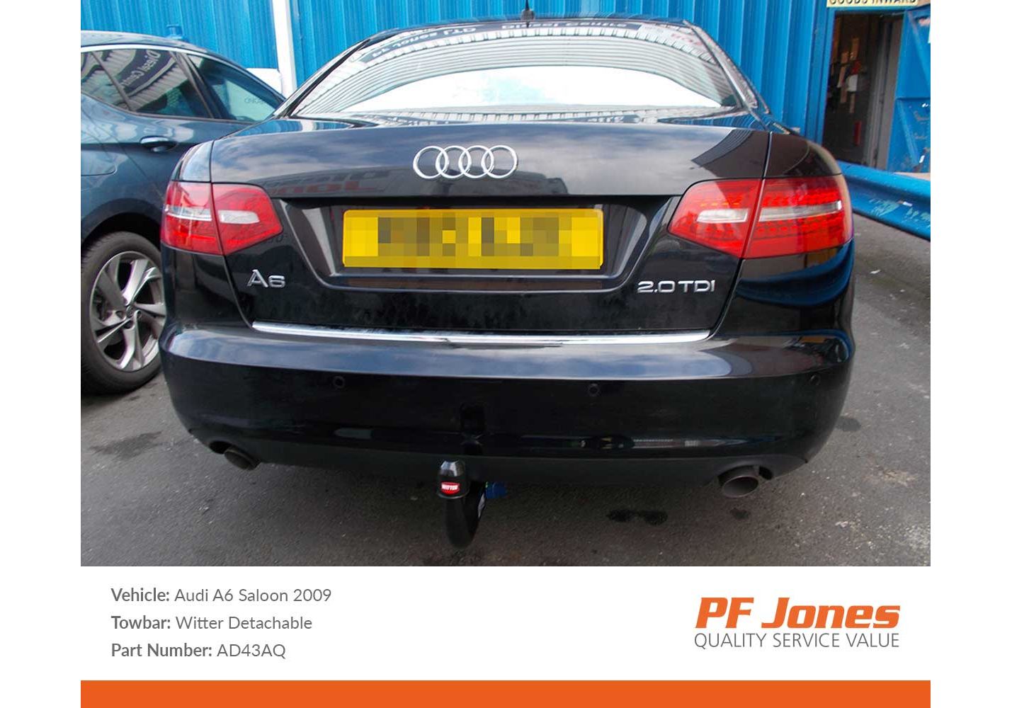 AUDI A6 2004-2011 C6 4F Saloon Detachable Vertical Towbar with Electric Kit 7Pin 