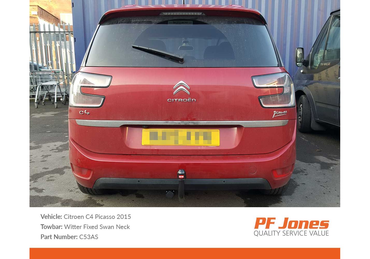 Citroen C4 Picasso 2013 2018 Witter Swan Neck Towbar