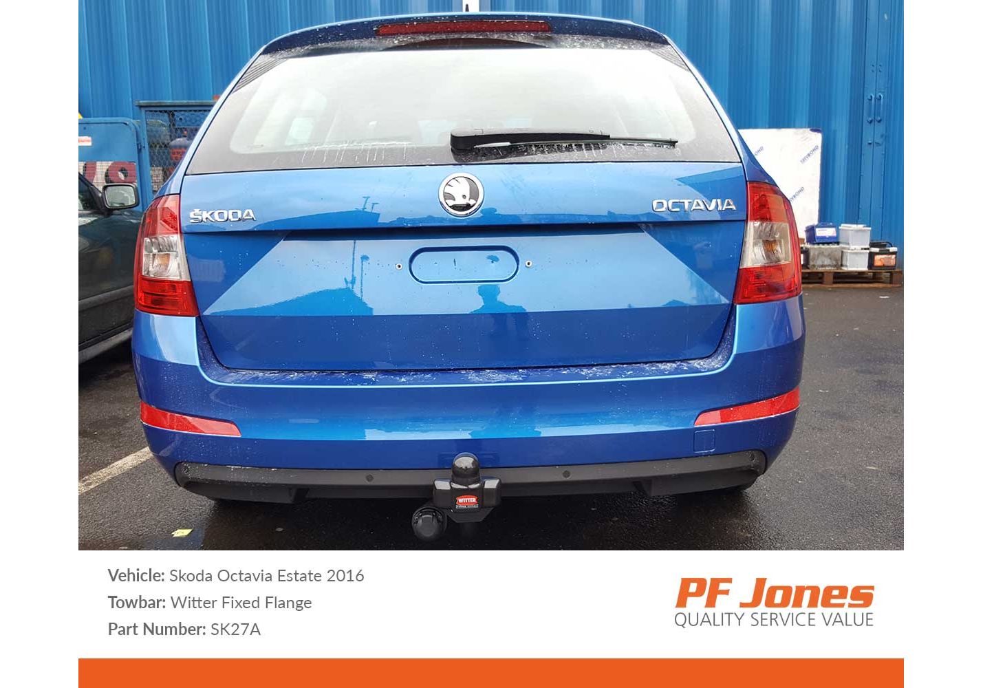 Skoda Octavia Estate 2013 2019 Witter Fixed Flange Towbar