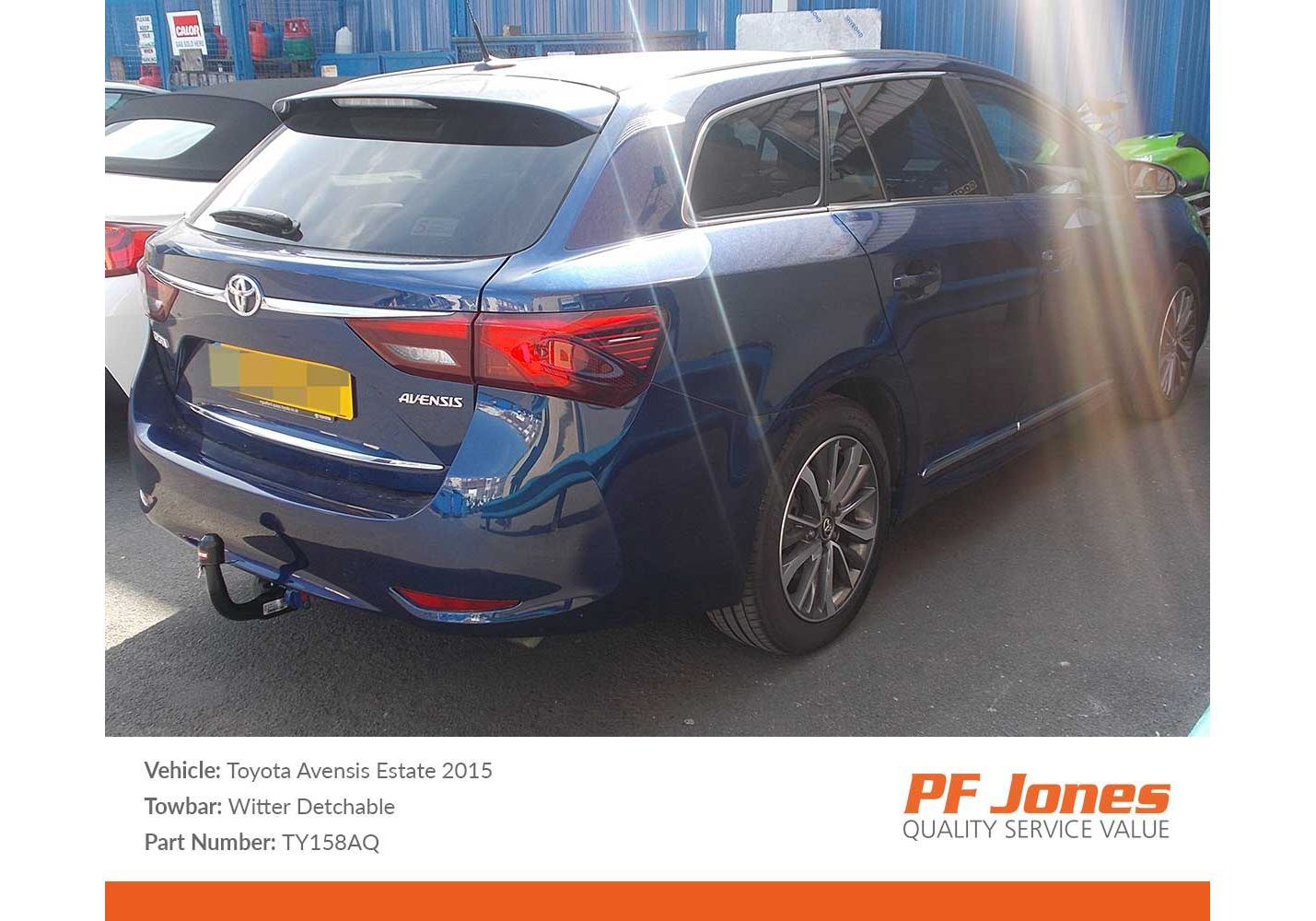 Toyota Avensis Estate 2009 2018 Witter Detachable Towbar