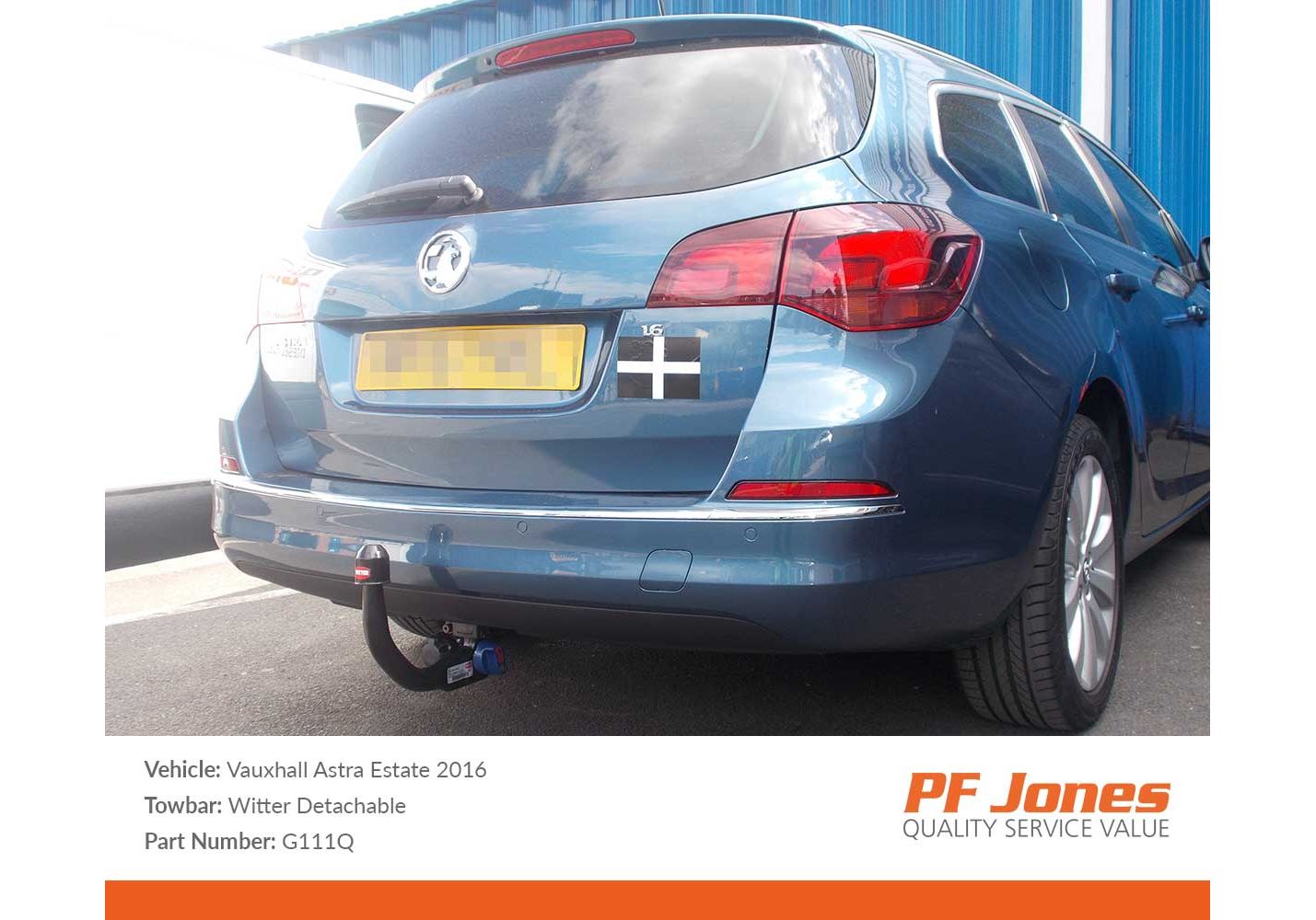 Vauxhall Astra Sports Tourer 2010 2015 Witter Detachable Tow bar