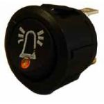 Amber LED On/Off Round Rocker Switch with Beacon Symbol- 12/24V 0-531-18