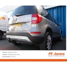 Skoda Yeti 2009 Onwards Westfalia Swan Neck Towbar