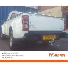 Isuzu D-Max 2012 on Heavy Duty Witter Flange tow bar IZ26