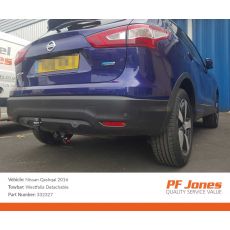 Nissan Qashqai 2014 Onwards Westfalia Detachable Towbar