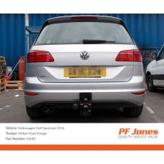 Volkswagen Golf Sportsvan 2014 Onwards Witter Fixed Flange Towbar