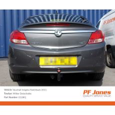 Vauxhall Insignia Hatchback 2009 Onwards Witter Detachable Tow bar