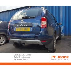 Dacia Duster Closed Off-Road Vehicle 2014 Onwards Brink Detachable Tow Bar