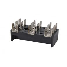 3 x 6-Way Bus Bar with 6.3mm Common Plated Brass Blade Terminals - 25A 0-005-53
