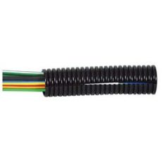 Black Nylon Heavy-Duty Convoluted Split Tubing - 10NW x 50m 0-331-10