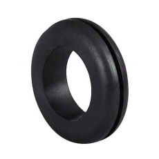 Black PVC Wiring Grommets for 9.25mm Panel Hole, 6.35mm diameter hole, 0-447-04