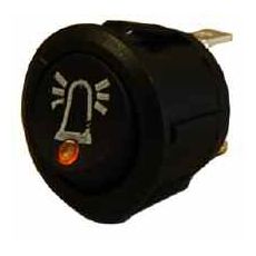 Amber LED On/Off Round Rocker Switch with Beacon Symbol- 12/24V 0-531-18