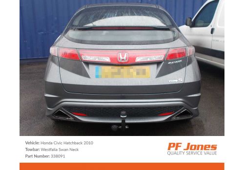 Honda Civic 3/5 Door 2006 Onwards Westfalia Swan Neck Towbar