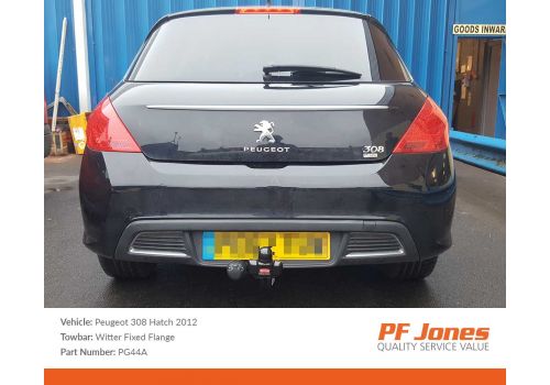 Peugeot 308 hatchback 2012 Fixed flange tow bar witter PG44