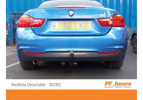 BMW 4 Series Couple Westfalia Detachable Towbar, Neck Fitted, Rear View