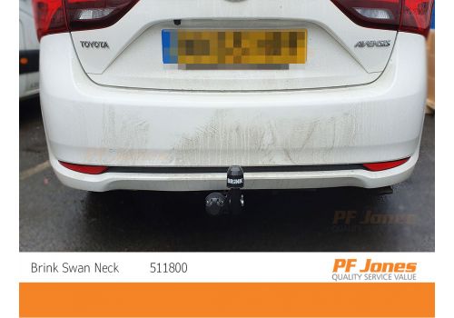 Toyota Avensis Brink Swan Neck Towbar Rear View