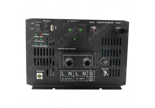 1500W 12V DC to 240V AC Pure Sine Wave Voltage Inverter with Charging and Solar Panel