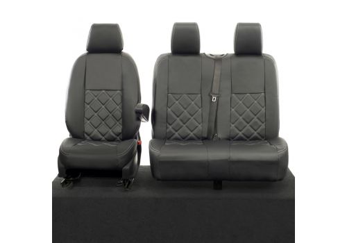 Deluxe Quilted Diamond Faux Leather Front Seat Covers For Mercedes Sprinter 2018-2020