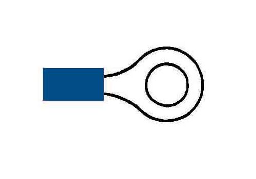 Blue Pre-Insulated Ring Terminals - 6.40mm, 0-001-21