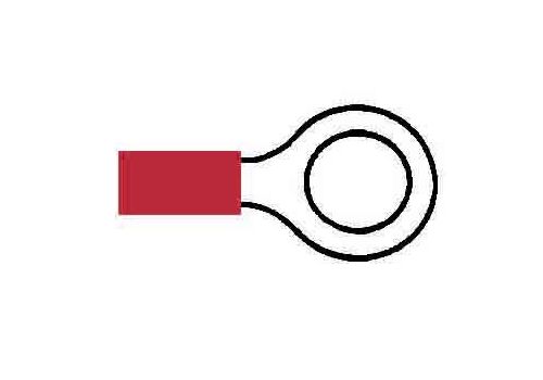 Red Pre-Insulated Ring Terminals - 8.00mm, 0-001-48