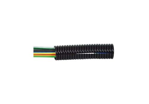 Black Nylon Heavy-Duty Convoluted Split Tubing - 10NW x 50m 0-331-10