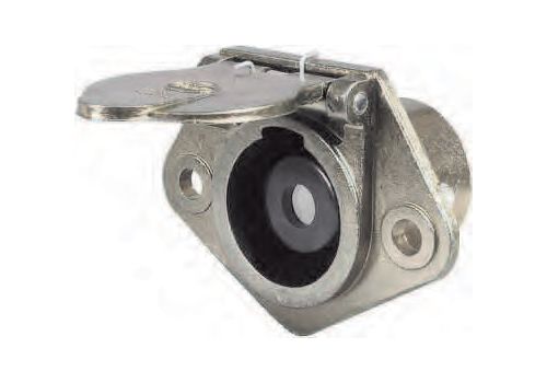 24V Single Pin Heavy Duty Metal Clang Socket with Cover, 0-477-59