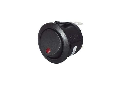 Blue LED On/Off Round Rocker Switch - 12/24V 0-531-02