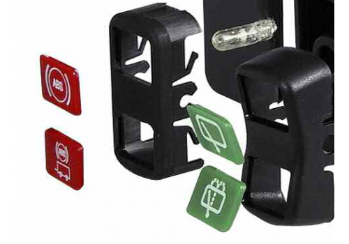 Blue Headlamp Main Beam Rocker Switch Lens - top half 5-791-07